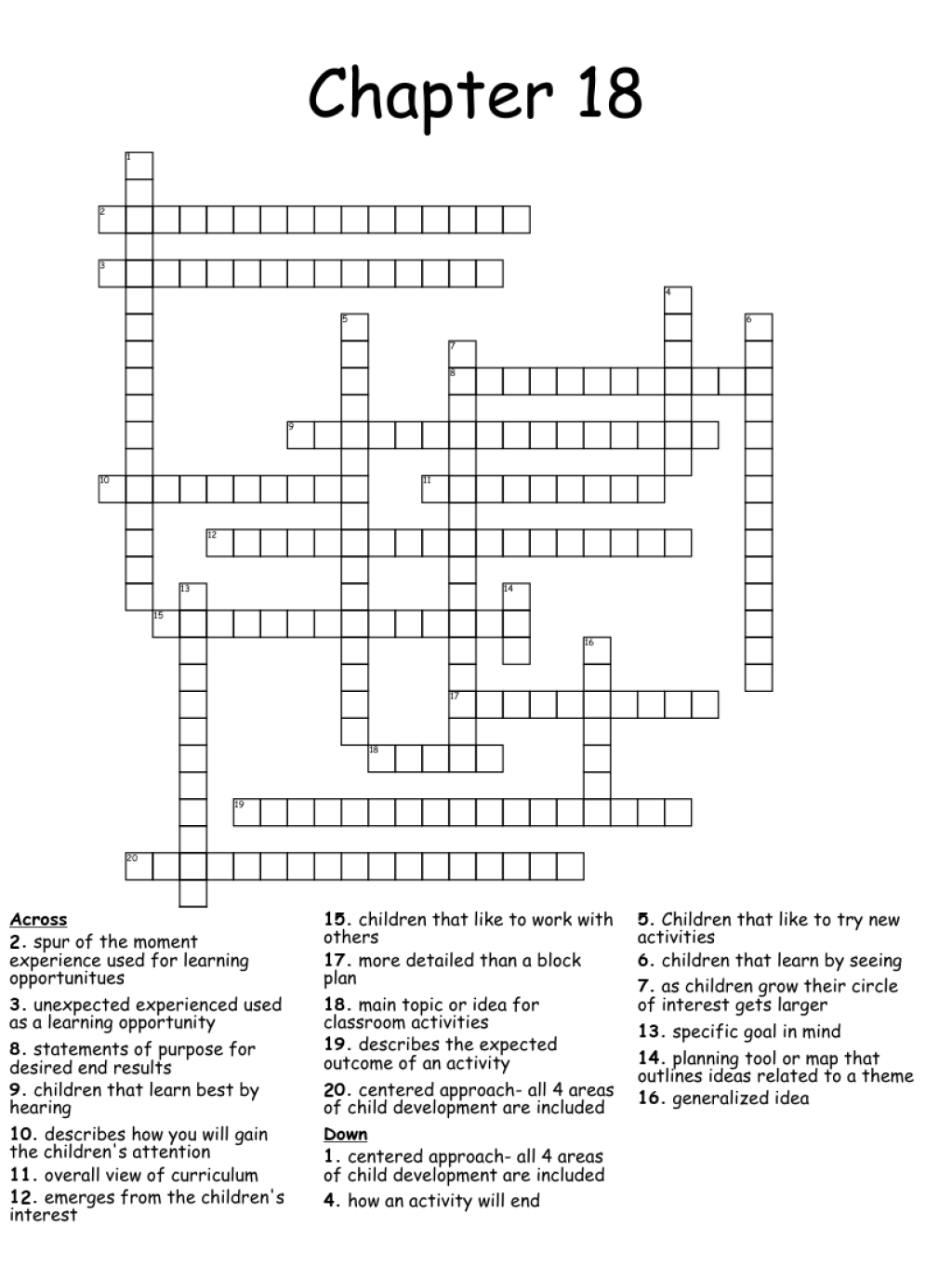 Picture of: Chapter  Crossword – WordMint
